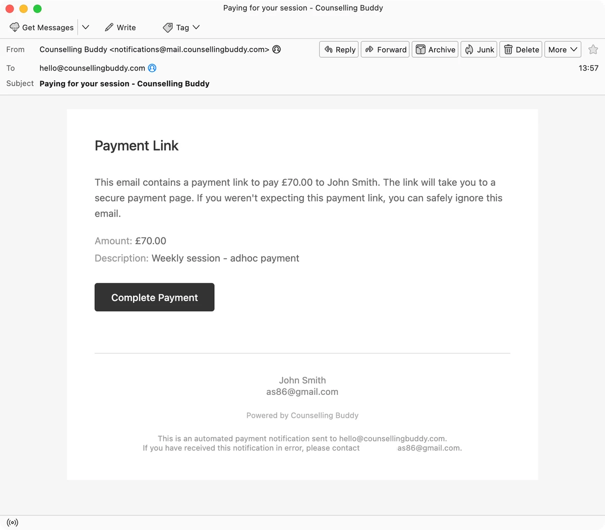 Counselling Buddy Billing and Payments Dashboard