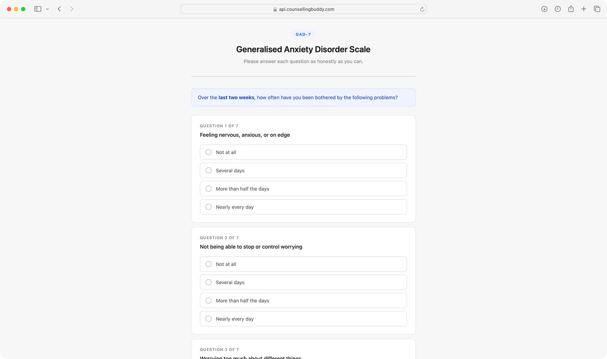 Email that is automatically sent to the client with the form link, if enabled